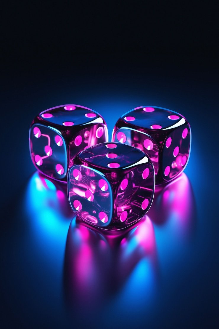 Tie betting zone highlighted on a Lightning Baccarat felt layout